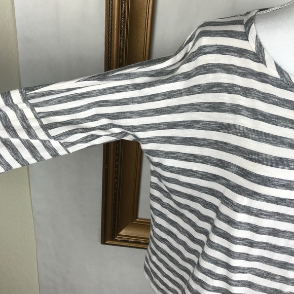 ATHLETA |  stripe boat neck oversized crop top, M - Picture 4 of 7